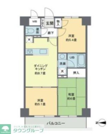 リヴィエルバーグ西大島の物件間取画像